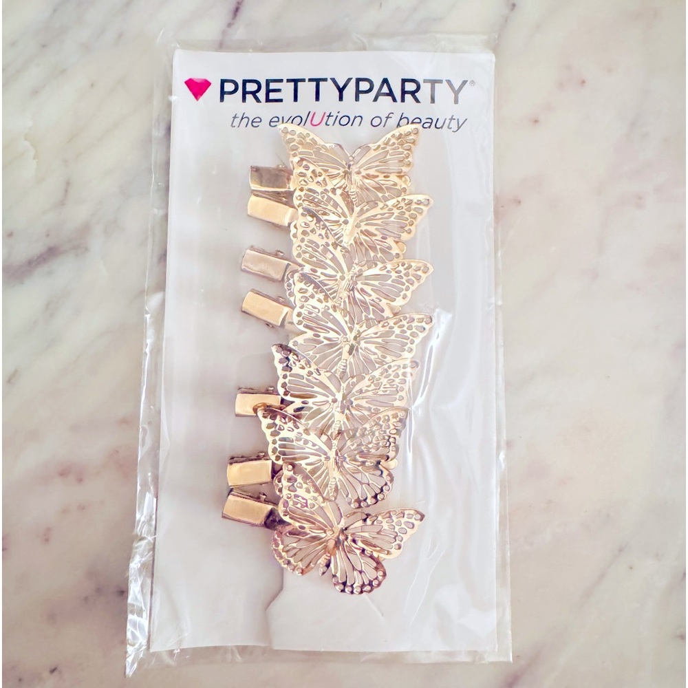 Prettyparty Gold Butterfly Hair Clips